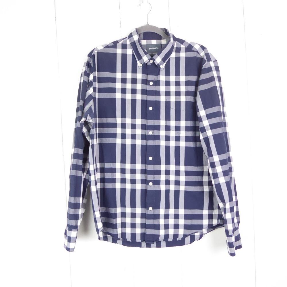 Bonobos Shirt Mens SZ L Long Sleeve Button Up Slim Fit Business Casual Office